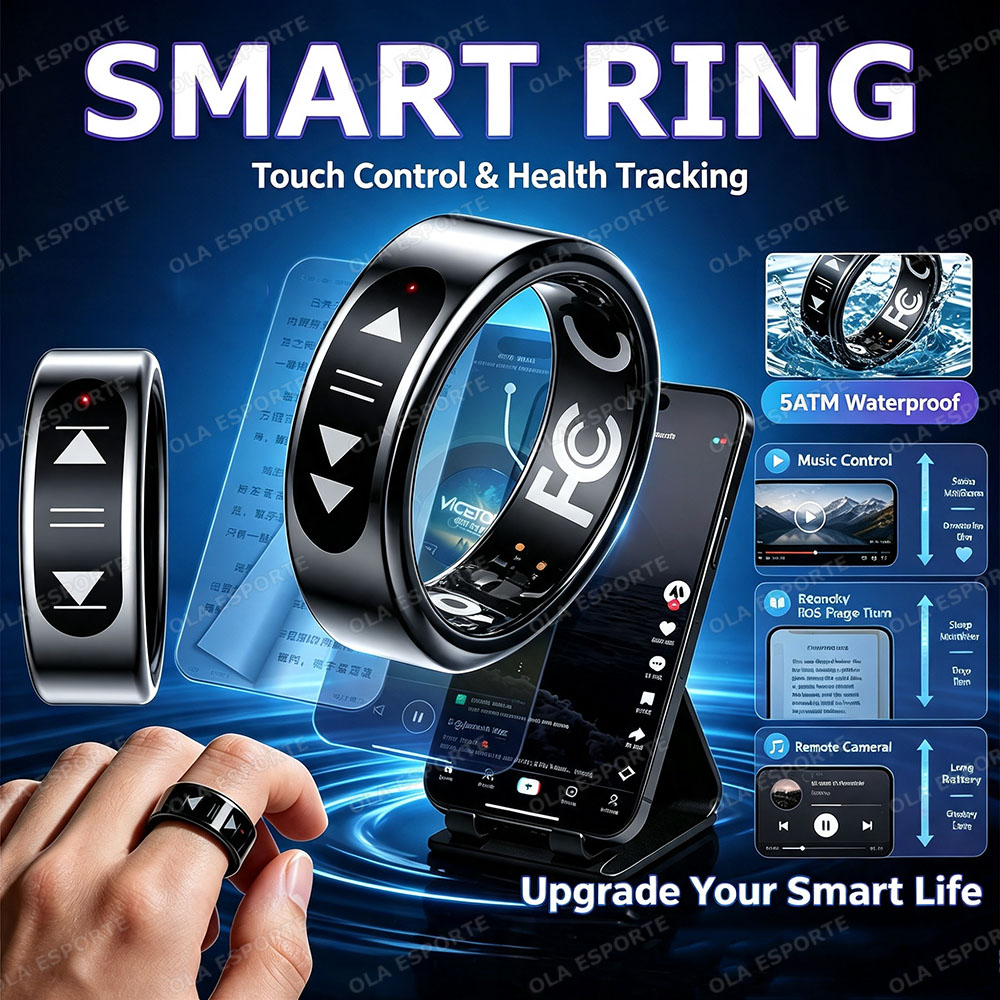 Smart Ring Health - Neuer Touch-Control Smart Ring für E-Books/Musik/Video-Unterhaltung,