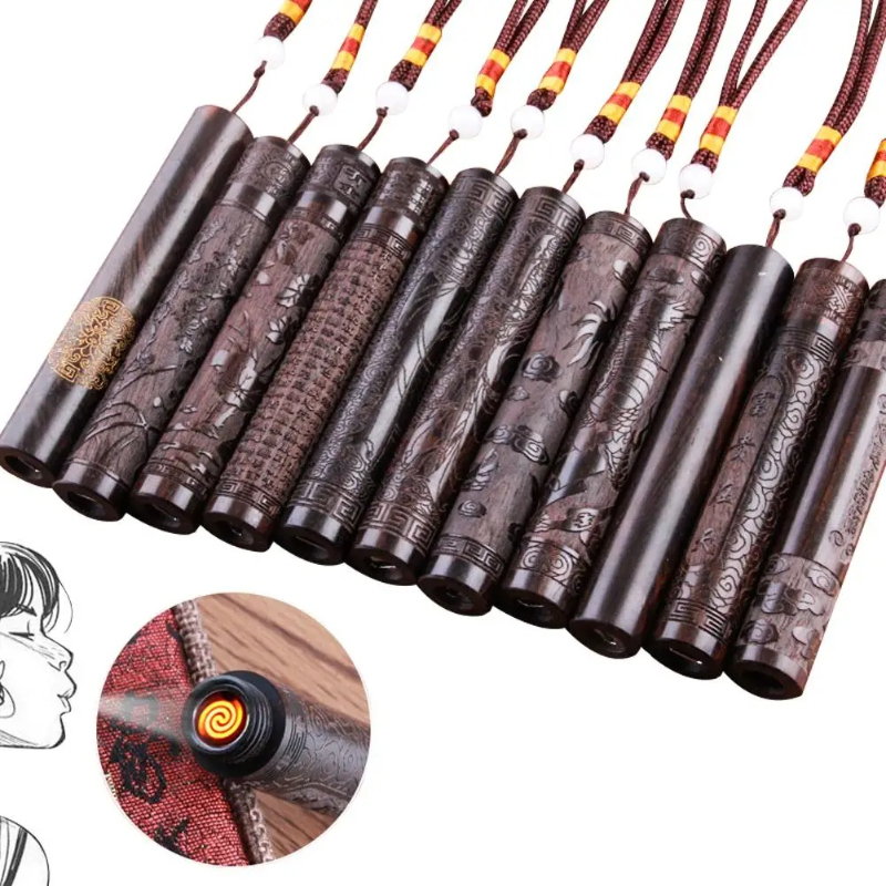 Electronics Gadgets For Men - Kreative Carving Sandelholz Elektronisches Feuerzeug Tragbare