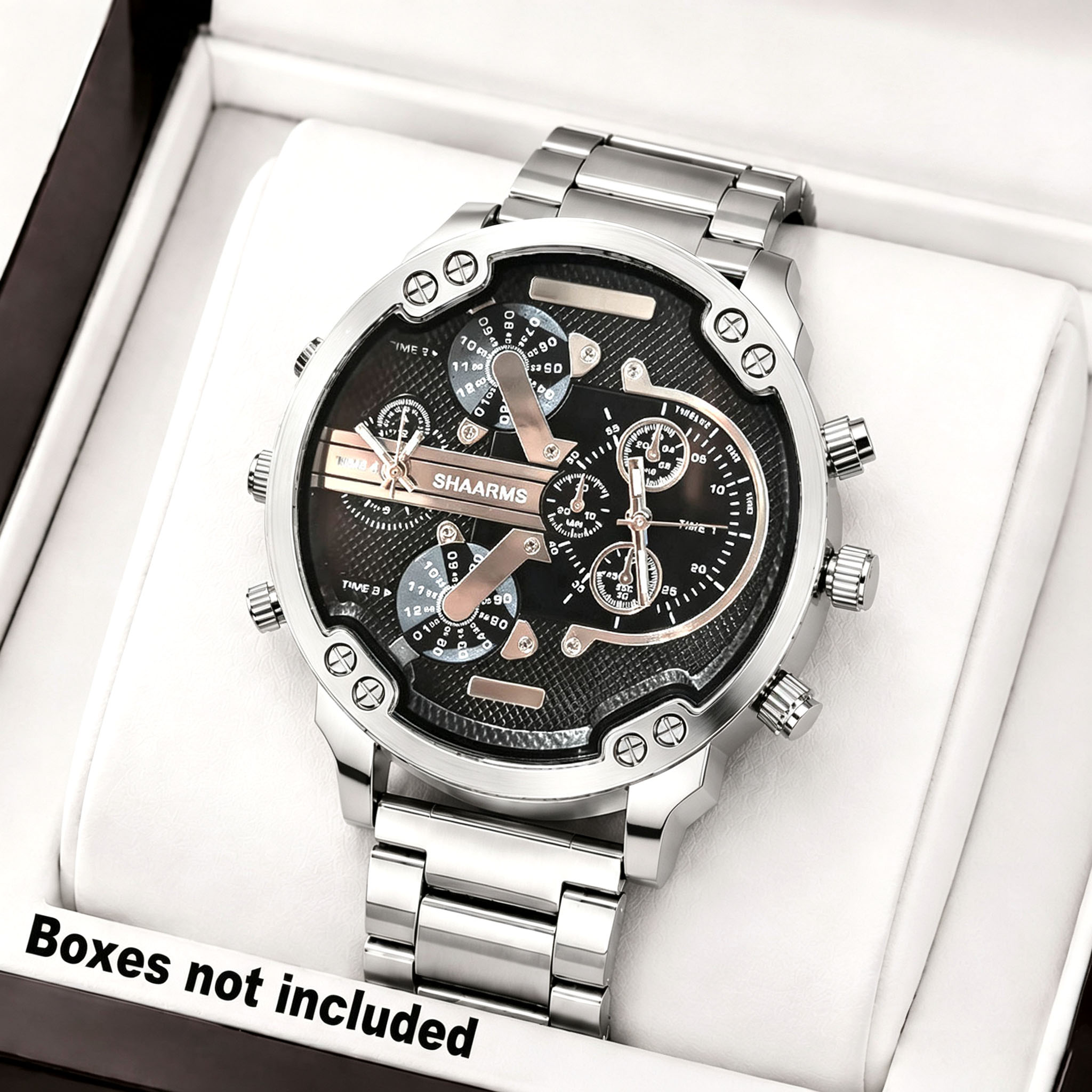 Electronics Gadgets For Men - Eine silberne, lässige Business-Herrenuhr mit Stahlarmband
